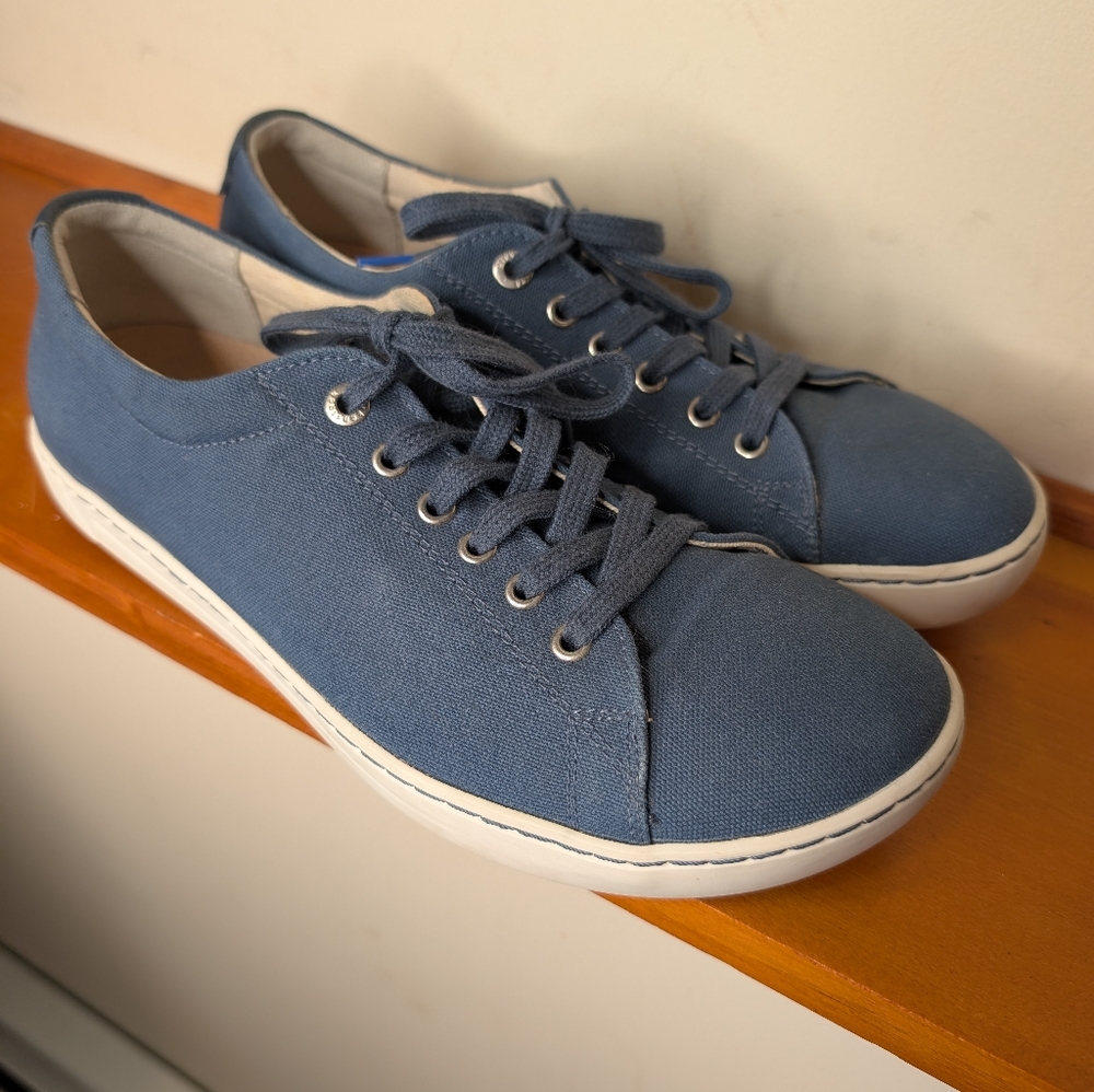 Birkenstock Arran Canvas Sneakers Blue Lace Up Comfort Shoes EU 40 US 9
